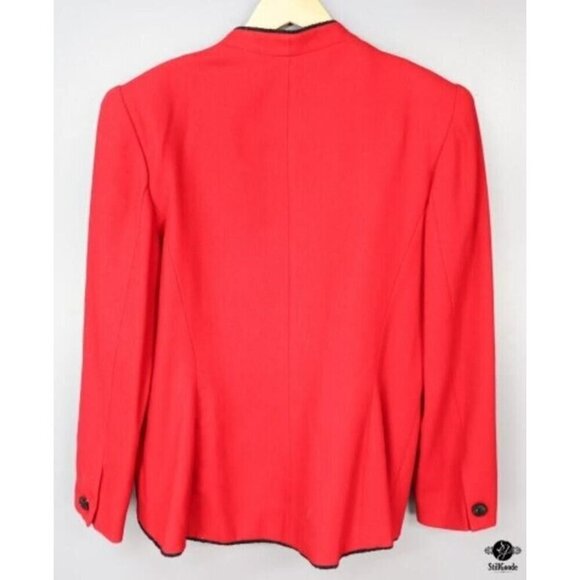 John Meyer Red double breasted beaded appliques skirt and jacket suit size 12 - Picture 3 of 6